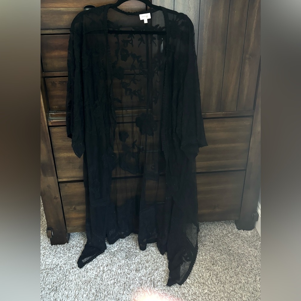 Dizzy Black Sheer Kimono